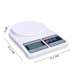 GLUN® SF-400 Digital Kitchen Weighing Scale, 10 Kg Capacity, LCD Display Food Scale for Cooking, Baking, Meal Prep & Kitchen Use, White
