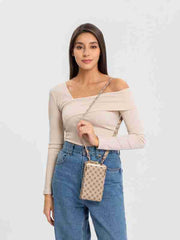 MOMISY Mobile Bag Cellphone Sling Bag Card Holder Wallet Handbag Crossbody multi-function Shoulder Bag for Girls & Women-Diamond (Khaki)