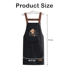 MOMISY Kitchen Apron – Adjustable Cooking Apron with Straps & Front Pockets (Black)