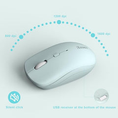Wireless Keyboard and Mouse Combo, Full-Sized Wireless Keyboard and Adjustable DPI Mouse, 2.4GHz USB Receiver, Keyboard and Mouse for PC, Windows, Desktop, Laptop (Orange-B)