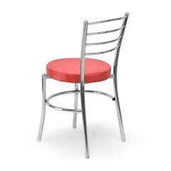 RATISON Office Visitor Study Chair Home Restaurant Steel Multipurpose with a Leather Cushion Steel Chrome Chair with Ring (Green, 6)