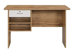 DeckUp Plank Giona Engineered Wood Study Table and Office Desk (Walnut and White, Matte Finish)