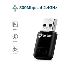 TP-LINK WiFi Dongle 300 Mbps Mini Wireless Network USB Wi-Fi Adapter for PC Desktop Laptop(Supports Windows 11/10/8.1/8/7/XP, Mac OS 10.9-10.15 and Linux, WPS, Soft AP Mode, USB 2.0) (TL-WN823N),Black