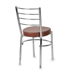RATISON Office Visitor Study Chair Home Restaurant Steel Multipurpose with a Leather Cushion Steel Chrome Chair with Ring (Green, 6)
