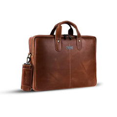 HAMMONDS FLYCATCHER Genuine Leather Office Bag for Men - 15.6 Inch Laptop Bag for Men for Professionals, Business Travelers - Adjustable Straps & Multiple Compartments - 1 Year Warranty - Brown