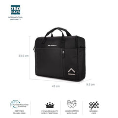 uppercase Omega 02 Pro Messenger Bag 15.6" Laptop Bag 14L Steel Blue | For Men & Women 3 Compartments Fits MacBook & Tablet Padded Scratch Proof Detachable Strap Front Zipper Pocket Trolley Sleeve