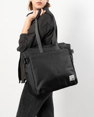 DailyObjects Recycled PET Dual Color Key Tote Bag For Women & Girls | Stylish Ladies Purse for Everyday Essentials | Fits any Laptop Upto 15.6 Inch | Padded Laptop Compartment - (Charcoal-Kelp)