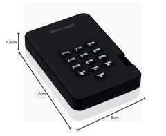 iStorage diskAshur2 256-bit 256GB USB 3.1 secure encrypted solid-state drive - Black IS-DA2-256-SSD-256-B