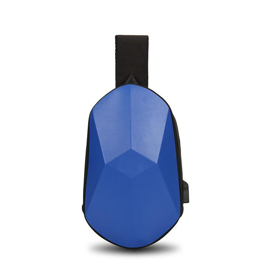 SYGA Chest Bag Men And Women Messenger Bag Hard Shell Shoulder Bag Satchel Riding Bag With USB Headphone Port (BLUE)