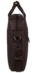 WildHorn Premium Leather Laptop Bag for Men | Handcrafted | Adjustable Shoulder Strap, Fits 15.6-Inch Laptop | Ideal for Office, Travel, Daily Use - 1 Year Warranty (WALNUT)