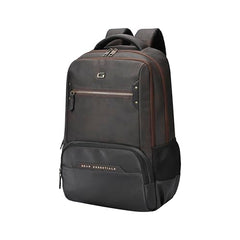 Gear Quantum 3 18"/29L Antitheft Large Faux Leather Water Resistant Laptop backpack with Raincover/Laptop backpack/Casual Backpack/Daypack/Travel Backpack/College Bag For Men/Women(Black-Black)
