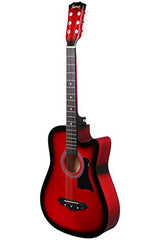 Juârez Acoustic Guitar Kit, JRZ38C/BK 38 Inch Cutaway, 038C with Bag, Strings, Pick and Strap, Black