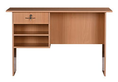 DeckUp Plank Giona Engineered Wood Study Table and Office Desk (Walnut and White, Matte Finish)