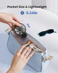 Gaiatop Powerful Hand Fan, Portable Personal Fan Handheld Fan, 3 Speed Foldable Desk Fan with Digital Display, 2000mAh USB Rechargeable Fan for Indoor Outdoor