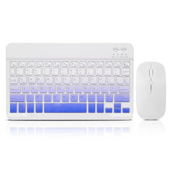 Bluetooth Keyboard and Mouse Combo Rechargeable Portable Wireless Keyboard Mouse Set for Apple iPad iPhone iOS 13 and Above Samsung Tablet Phone Smartphone Android Windows (Gradient White Purple)