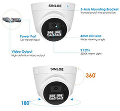 SINLOE 2 MP Color Night Vision Day/Night 24 Hour Full Color Vision 1080P Full HD AHD Indoor CCTV Surveillance Camera Compatible with All 2MP and Above AHD Supporting DVRs, 4 Unit