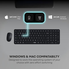 Rapoo 9010M Multi Device Wireless & Bluetooth Keyboard & Mouse Combo, White