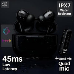 ShreeADR Premium TWS Bluetooth Wireless Earbuds with HD Sound, Noise Reduction, Gaming, Smart Touch Controls, Clear Calls & Type-C Charging Case (Black)