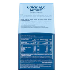 Calcimax Calcium Gummies with Vitamin D for Men Women and Kids Above 5 Years | Sugar Free | Strawberry Flavour | Bone Health Supplement | 60 Gummies