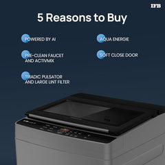 IFB 6.5 Kg 5 Star with Deep Clean® Technology, AI Powered, Fully Automatic Top Load Washing Machine (TL650MG1, ActivMix, Aqua Energie, Med Grey)