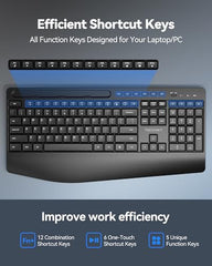 TECKNET Wireless Keyboard and Mouse Combo, Mini Cordless Computer Keyboard and Mouse Set 2.4GHz, Silent Adjustable 1600 DPI, Quiet Click, Lag-Free for Computer, Laptop, PC, Windows, Mac, Chrome OS