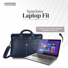 HAMMONDS FLYCATCHER Genuine Leather Office Bag for Men, 15.6 Inch Professional Brown Laptop Bag for Men, Adjustable Strap & Multi Compartments, 1 Year Warranty - Office, Travel, Daily Use