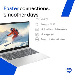 HP 15 Smartchoice, AMD Ryzen 3 7320U (8GB LPDDR5, 512GB SSD) FHD, Anti-Glare, Micro-Edge, 15.6''/39.6cm, Win11, M365 Basic(1yr)* Office24, Silver, 1.59kg, fc0500AU, FHD Camera w/Privacy Shutter Laptop