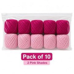 Crochet Cotton Thread Yarn Combo, 10 Rolls for Knitting, Crochet, Embroidery and Craft Making, Soft Decorative Thread for Handmade DIY Projects, Yellow & Green
