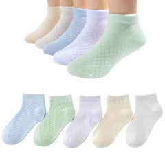 MOMISY 5 Pairs Baby Girl Boys Tube Socks Toddlers Infant kids children Spring and Autumn Socks Stretch Ankle Sock (IN, Age, 3 Years, 5 Years, NetDiamond)