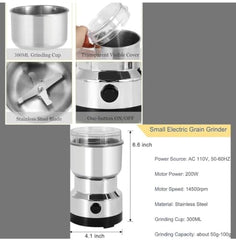 CriaXo india Nima Mixer Grinder Smash Machine Stainless Steel Multifunctional Electric Grinder & Chopper Dried Spice Hurbal Masala Coffee Beans, Nuts & Grains (Silver)