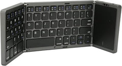 atdaraz B089T Foldable Keyboard, Folding Portable Wireless Keyboard with Touchpad, 64 Keys USB C Computer Keyboard for Laptop Tablet (Black)