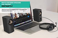 Creative T60 2.0 Compact Hi-Fi Desktop Speakers with Clear Dialog and Surround by Sound Blaster, USB-C Audio, Mic and Headset Ports, Bluetooth 5.0, Up to 60W Peak Power, for Computers and Laptops