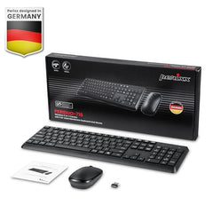 Perixx PERIDUO-716, Wireless Standard Keyboard and Optical Mouse Combo Set - Black