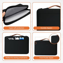 Dyazo 15.6 Inch Laptop Sleeve with Handle & Front Accessory Pocket with Organized Compartments | Soft Interior Padded Protective Case | Compatible for MacBook, HP, Dell, Lenovo, Asus & More (Grey)