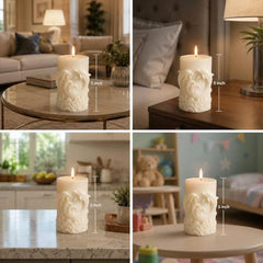 Decorative Fragrance Candle with Raised 3D Ivory Swirl Pillar Artwork | Long Burning Scented Candle for Home Décor, Living Room, Bedroom, Meditation Space, Table Decoration & Gift