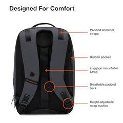 Nasher Miles Madison Passenger Workpack 22 Liters Water Resistant, Padded, Premium Reversed Polyester Black Yellow Laptop Backpack | USB charging| Unisex | Ideal For Office (Black & Yellow)
