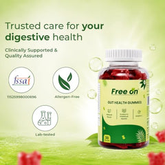 Free On Gut Health Probiotic Gummies, 60 Gummies, Natural Fruit Flavour