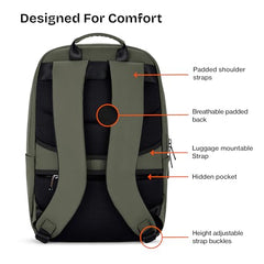 Nasher Miles Madison Passenger Workpack 22 Liters Water Resistant, Padded, Premium Reversed Polyester Black Yellow Laptop Backpack | USB charging| Unisex | Ideal For Office (Black & Yellow)