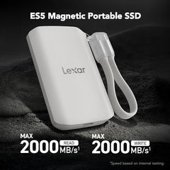 Lexar 1TB SL500 Portable SSD, Up to 2000MB/s, Compatible w/Type-C Laptops, iPhone 15/16, Smartphones, Tablets, PS5, Xbox, USB 3.2 Gen 2x2, Slim & Lightweight, External SSD, Black (LSL500X001T-RNBNU)