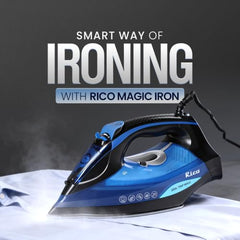 Rico Japanese Tech Fully Automatic Steam Iron with Spray | No Burns Guaranteed | Optitemp Press Iron | Auto ShutOff | Drip-Stop | 2 Years Warranty | Ceramic-Coated Soleplate with 5-Year Warranty