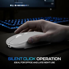 Geonix Opal A11 Optical Wireless Mouse | High Precision Tracking, Silent Click, 3 DPI Modes, Type-C Rechargeable, 10 m Range, 4-Button Ergonomic Design
