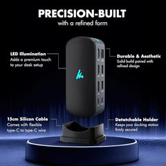 Type C 14 in 1 Wozoyo Docking Station, PD 100W, 2X4K@60Hz HDMI,4K DisplayPort, 2XType-C 10Gbps, USB 10Gbps, Gigabit Ethernet, AUX Port,Universally Compatible Thunderbolt 4,macOS,Windows,Android & iOS