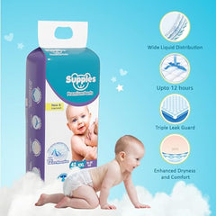 Amazon Brand - Supples Premium Baby Diaper Pants | 84 Baby Diapers | XXL | 15-25 Kg | 42 x 3 Packs | 12 Hrs Absorption | Cushiony Cotton Soft Fabric | Phthalates-Free | Triple Leak Guard