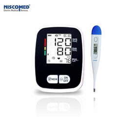 NISCOMED PW-221 Digital LCD Display BP Check Machine For Home | Fully Automatic Upper Arm Style BP Monitor | With USB Cable & AAA Battery | Memory 99 x 2 Users With Digital Thermometer