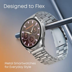 Fastrack MYND 1.93” AMOLED Display Smart Watch for Men & Women with AI Watch Faces,AI Chat,Offline Voice Commands,Curved Metallic Design,Functional Crown,BT Calling, Health Suite,100+ multisport modes