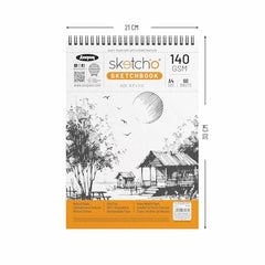 Anupam SketchO Sketch Book A4 Top Wiro Bound Drawing Book Acid Free Paper 140 GSM Professional-Grade Sheets or Artists, Professional (60 Sheets, 120 Pages)