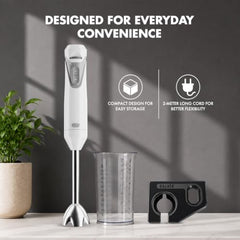 Sujata Blendstick Hand Blender | 600W Heavy Duty Motor | Variable Speed Control | Stainless Steel Shaft | 18000 RPM | Professional Immersion Blender | Easy Clean | Black