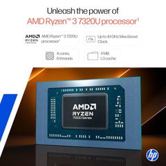 HP 15, AMD Ryzen 3 7320U (8GB LPDDR4, 512GB SSD) FHD, Micro-Edge, 15.6"/39.6cm, Win 11, M365 Basic(1yr), Office24, Silver, 1.59kg, fc0499AU, AMD Radeon Graphics, 1080p FHD Camera Laptop