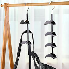 AUGEN Purse Hanger for Closet - 360° Rotating Handbag Hanging Hook Bag Storage Space Saver with 4 Hooks, Hanging Organizer for Scarf Handbag Belt (Pack of 1, Black)