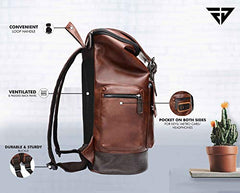 FUR JADEN Vegan Leather Anti Theft Design Casual Laptop Backpack with 15.6 Inch Laptop Pocket